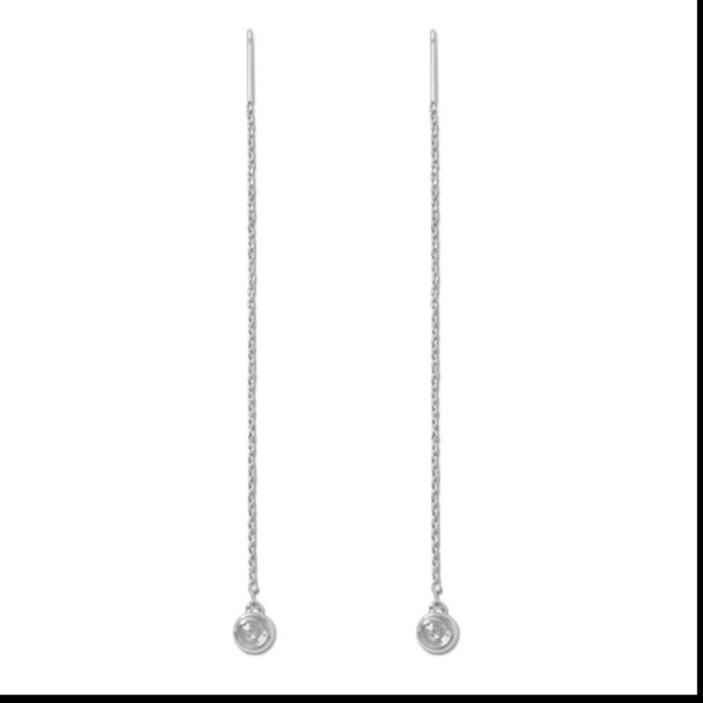 LUV AJ Shell Coil Threader Earring - Silver Color - NEW